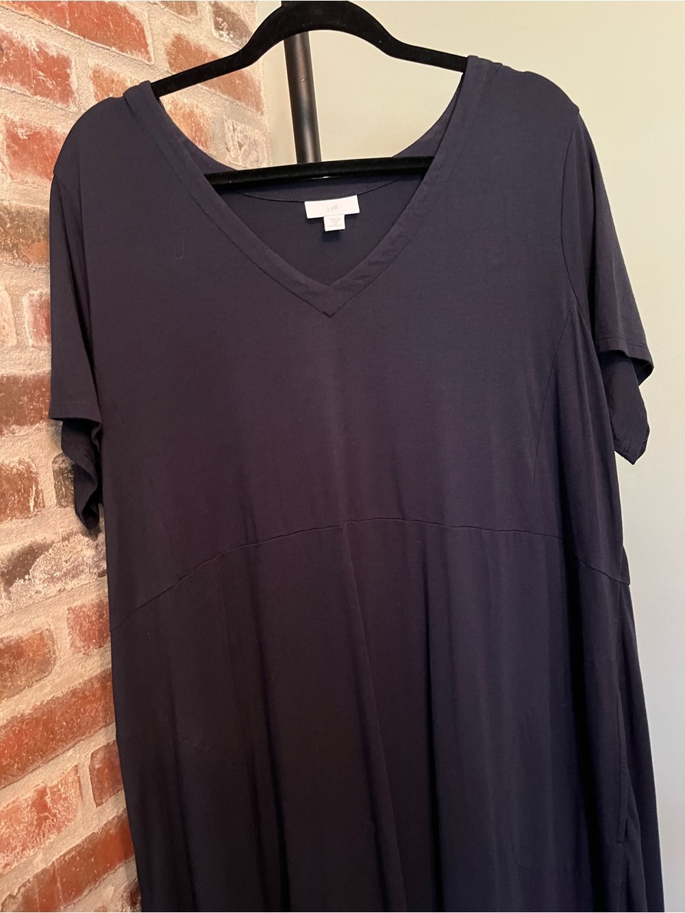 J Jill Knit T Shirt Maxi Dress in navy | size 2x - Picture 3 of 8